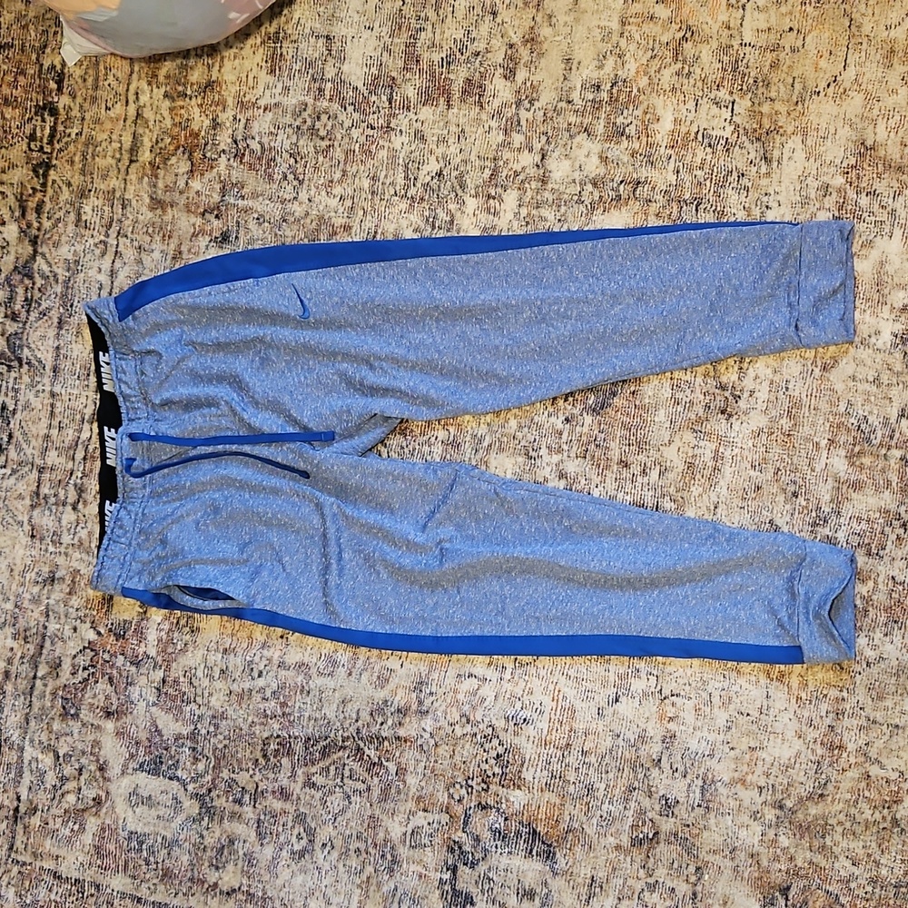 Nike Men's Heathered Blue Joggers, Terry Cloth Drifit S. L
